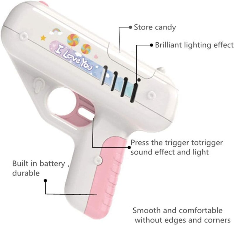woobles Candy Gun Toy, Surprise Lollipop Launch Toy Gun, Candy Gun for TIK Tok Video, Surprise Ideas Gifts for Kids Boy/Girl Friend, for Children Adult I Love You (Pink) - Image 2